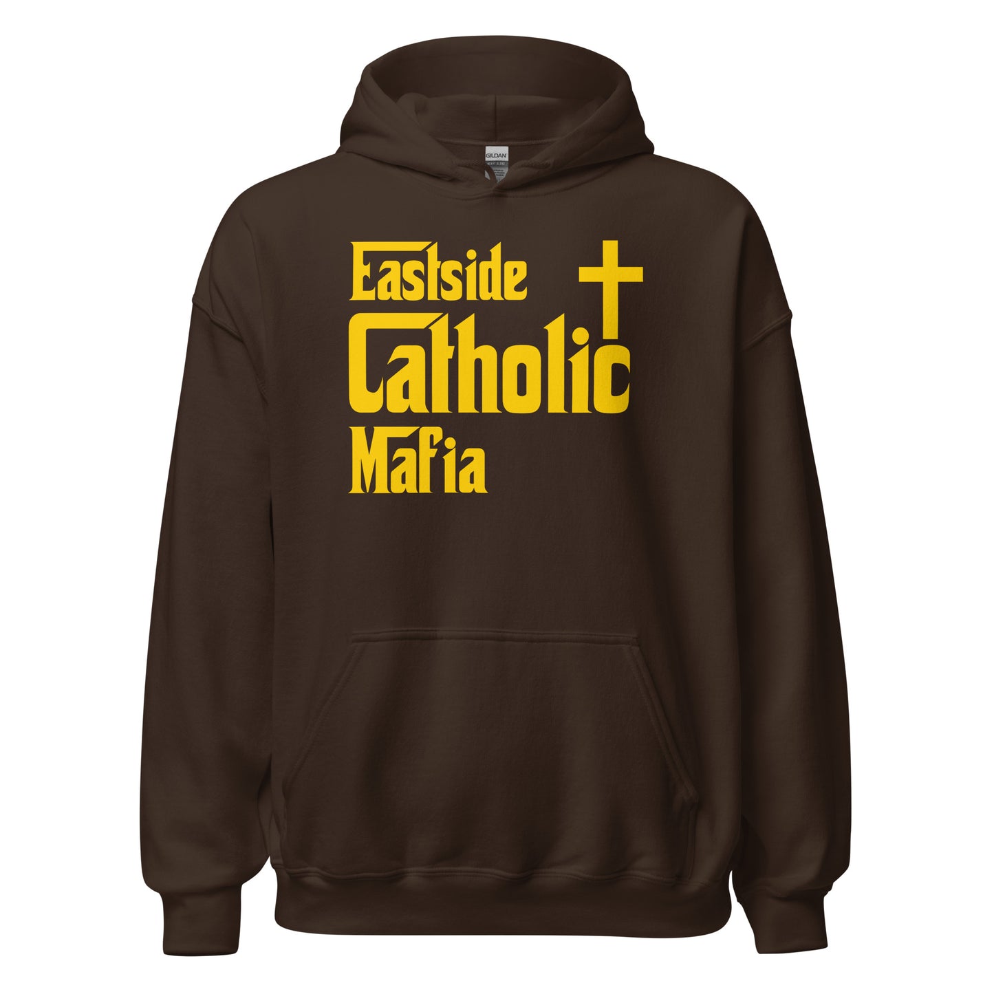 Unisex Hoodie: Eastside Catholic Mafia (Gold Font) Click to explore more colors.