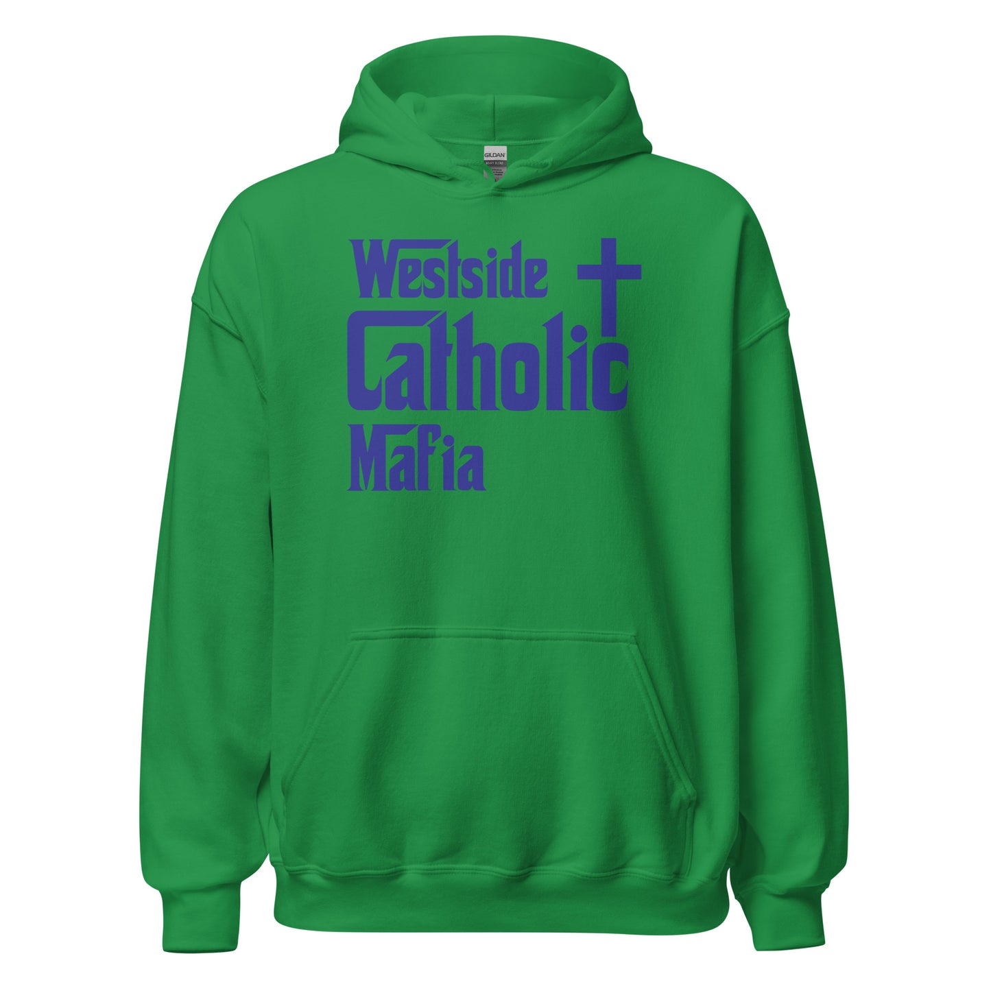 Unisex Hoodie: Westside Catholic Mafia (Blue Font) Click to explore more colors.