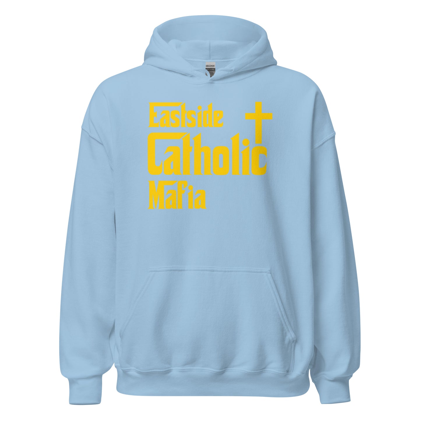 Unisex Hoodie: Eastside Catholic Mafia (Gold Font) Click to explore more colors.