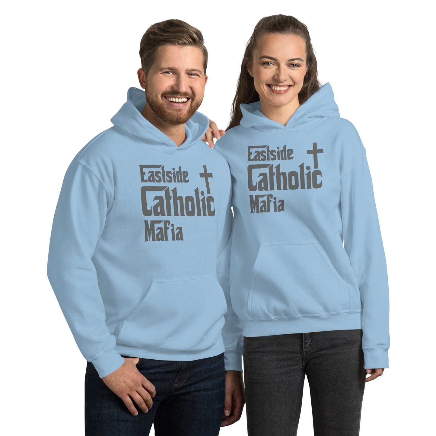 Unisex Hoodie: Eastside Catholic Mafia (Dark Grey Font) Click to explore more colors.