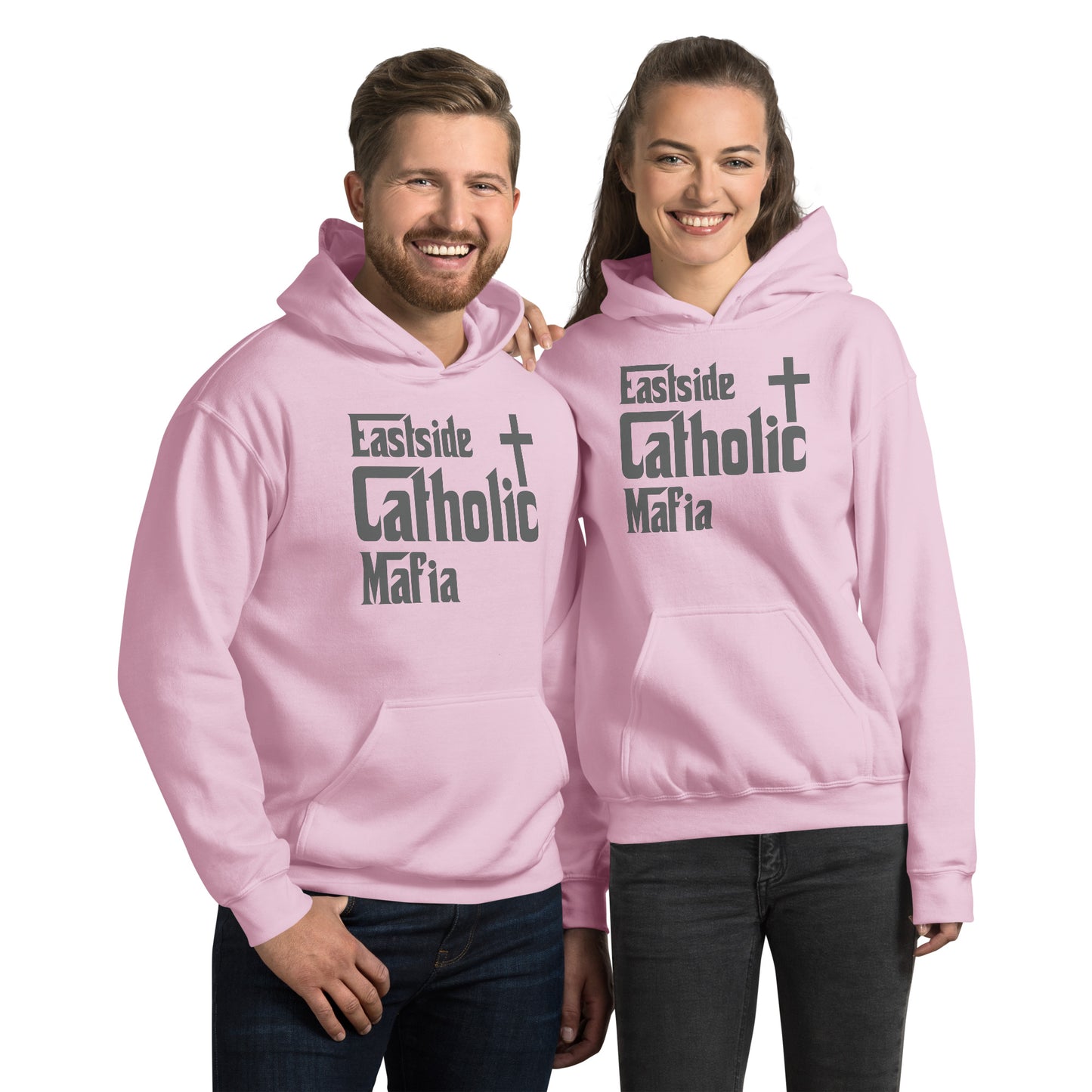 Unisex Hoodie: Eastside Catholic Mafia (Dark Grey Font) Click to explore more colors.