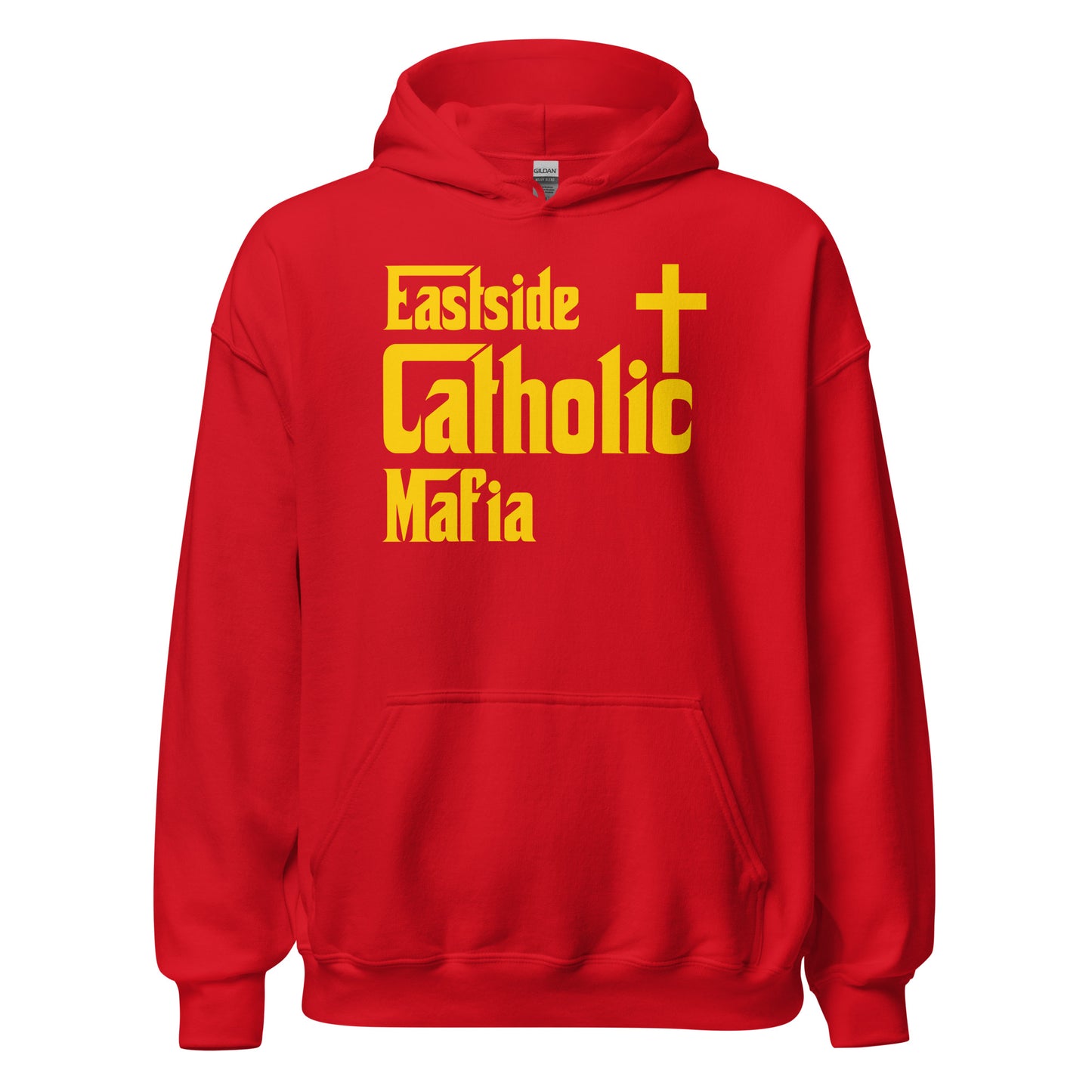Unisex Hoodie: Eastside Catholic Mafia (Gold Font) Click to explore more colors.