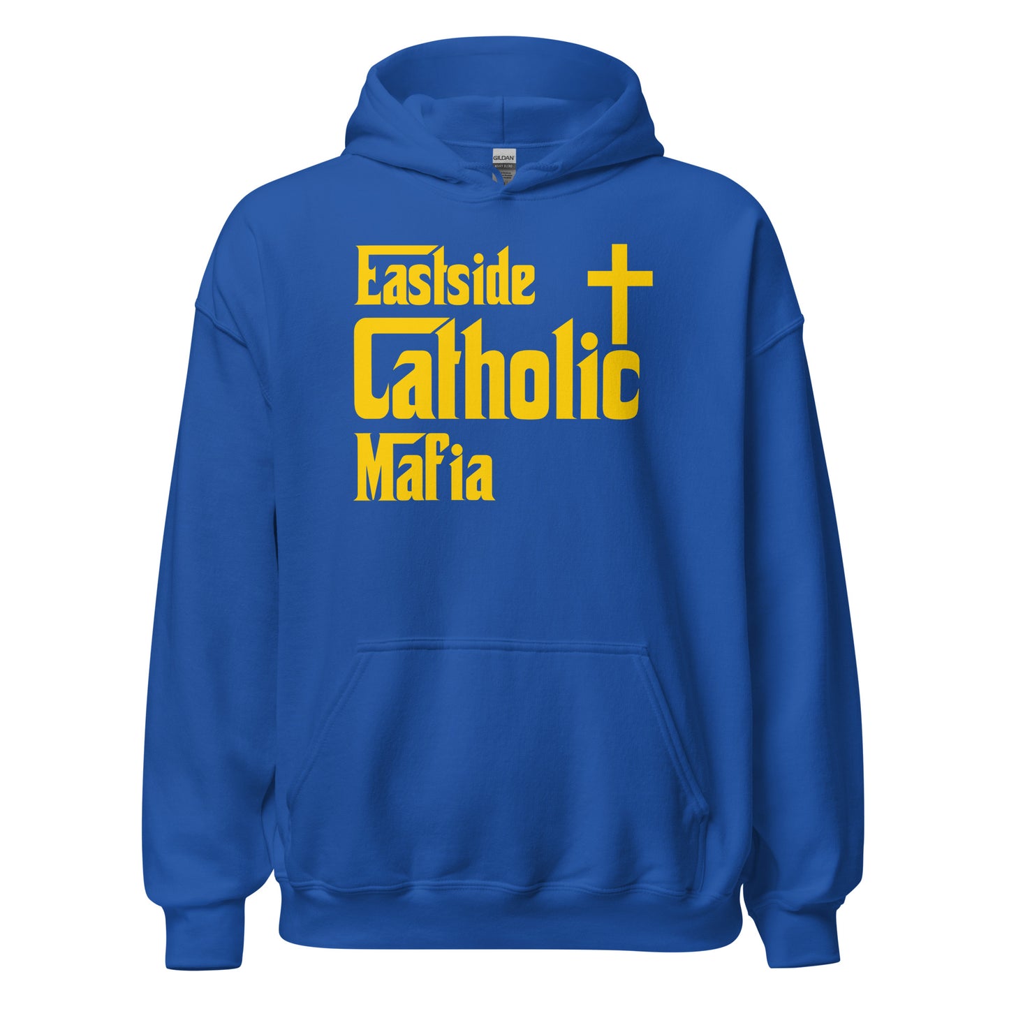 Unisex Hoodie: Eastside Catholic Mafia (Gold Font) Click to explore more colors.
