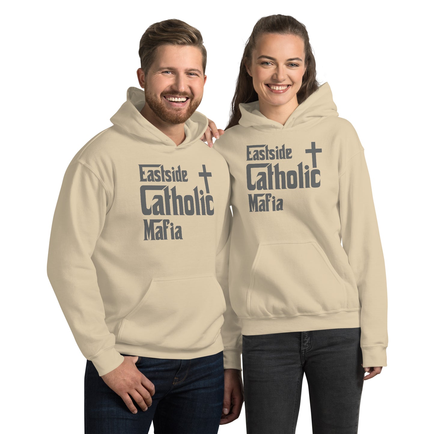 Unisex Hoodie: Eastside Catholic Mafia (Dark Grey Font) Click to explore more colors.