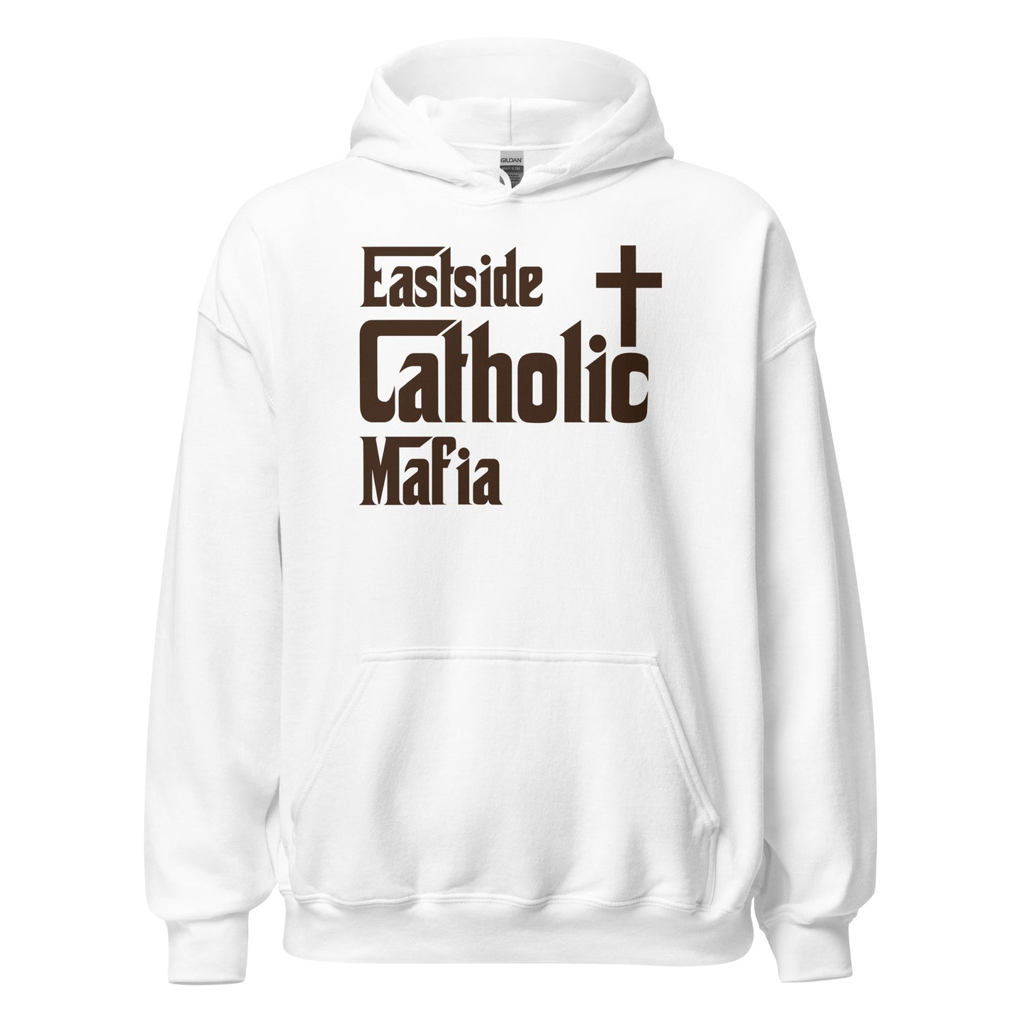 Unisex Hoodie: Eastside Catholic Mafia (Brown Font) Click to explore more colors.