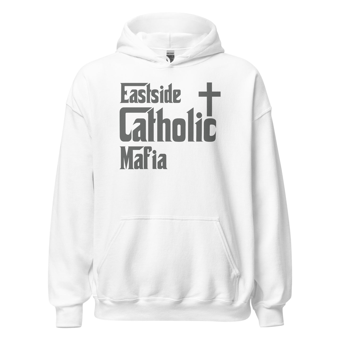 Unisex Hoodie: Eastside Catholic Mafia (Dark Grey Font) Click to explore more colors.