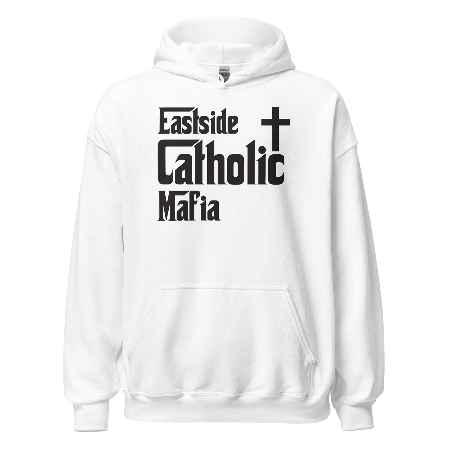 Unisex Hoodie: Eastside Catholic Mafia (Black Font) Click to explore more colors.