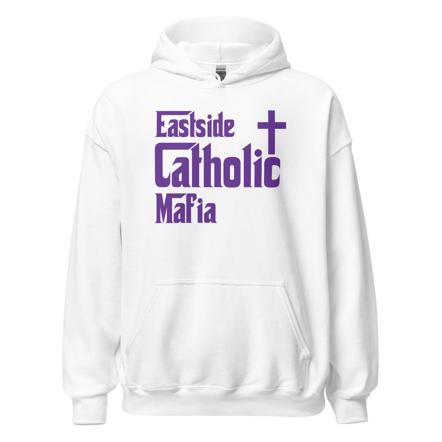 Unisex Hoodie: Eastside Catholic Mafia (Purple Font) Click to explore more colors.