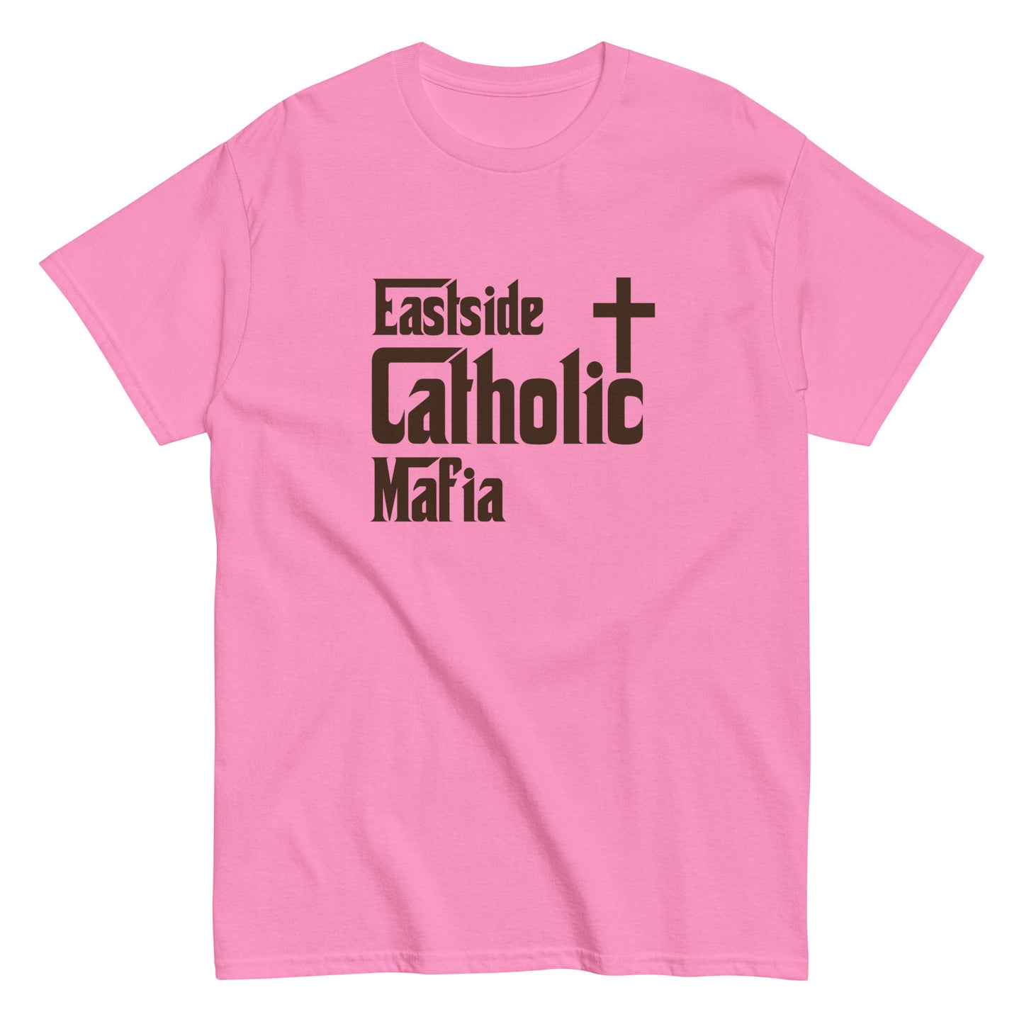 Men's classic tee: Eastside Catholic Mafia (Brown Font) Click to explore more colors.