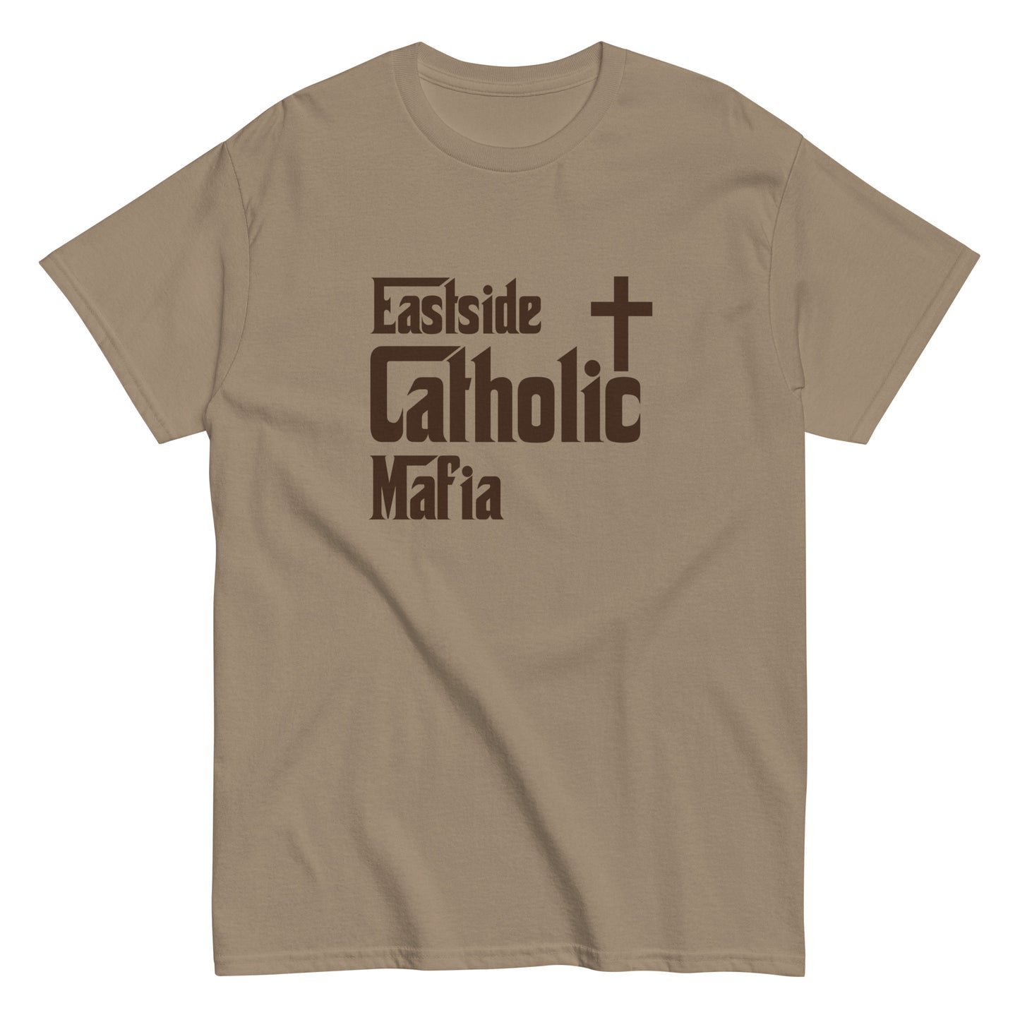 Men's classic tee: Eastside Catholic Mafia (Brown Font) Click to explore more colors.