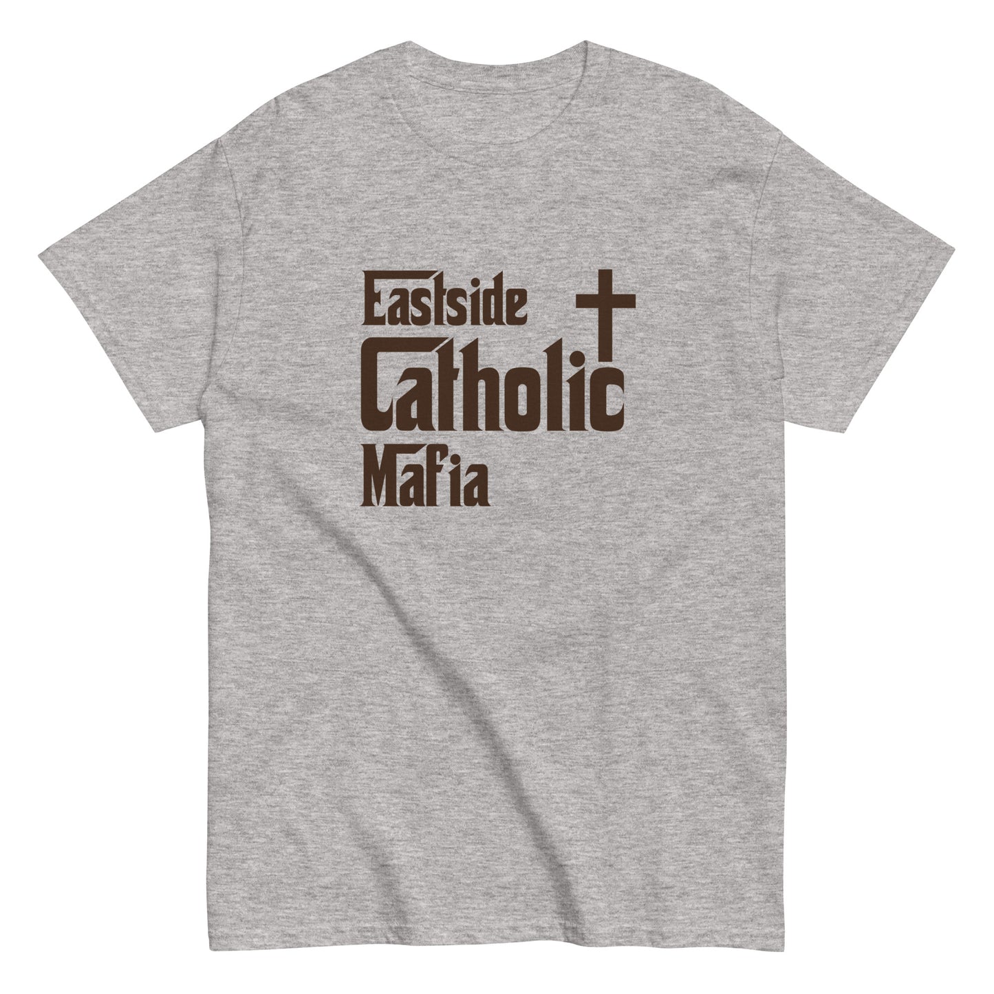 Men's classic tee: Eastside Catholic Mafia (Brown Font) Click to explore more colors.