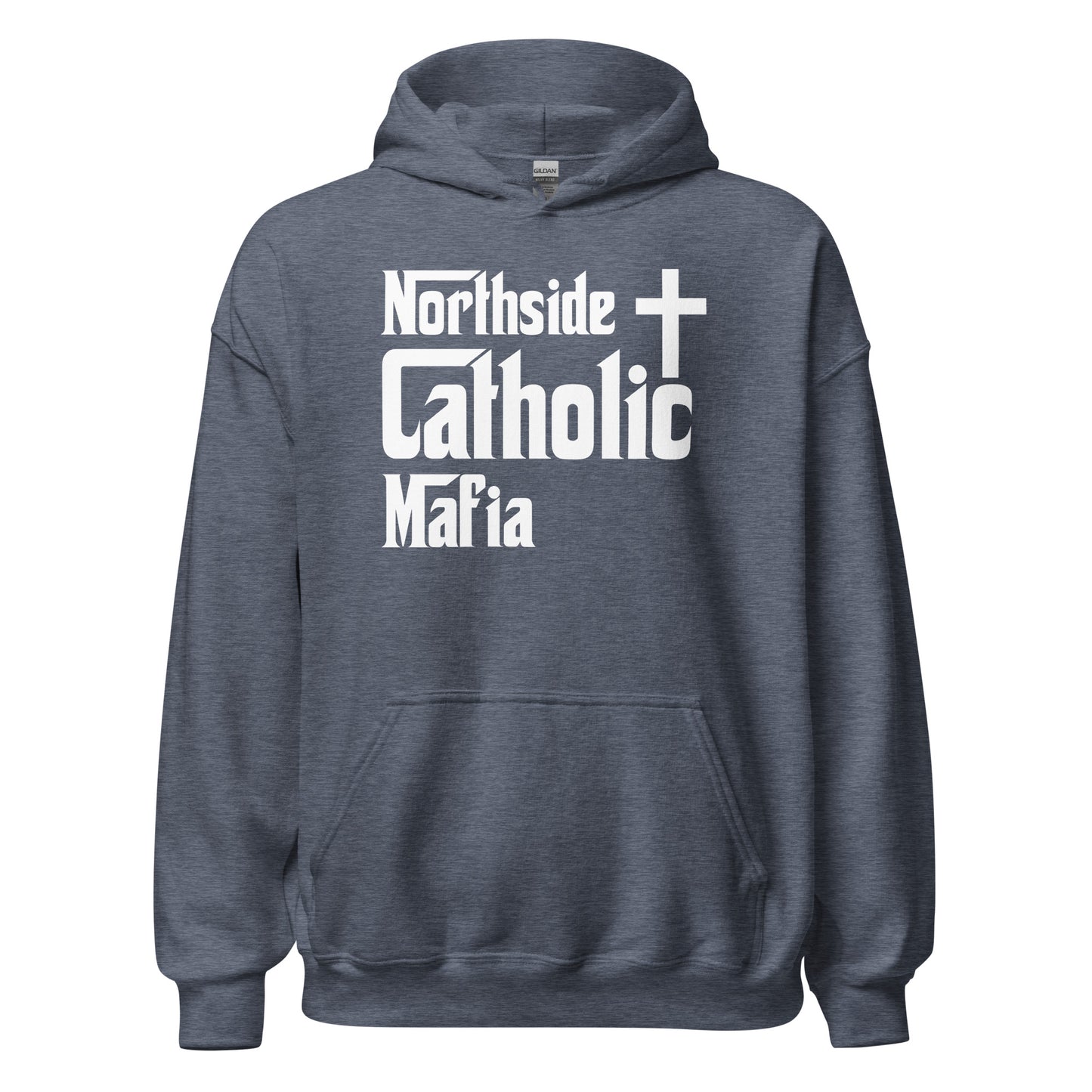 Unisex Hoodie: Northside Catholic Mafia (White Font) Click to explore more colors.