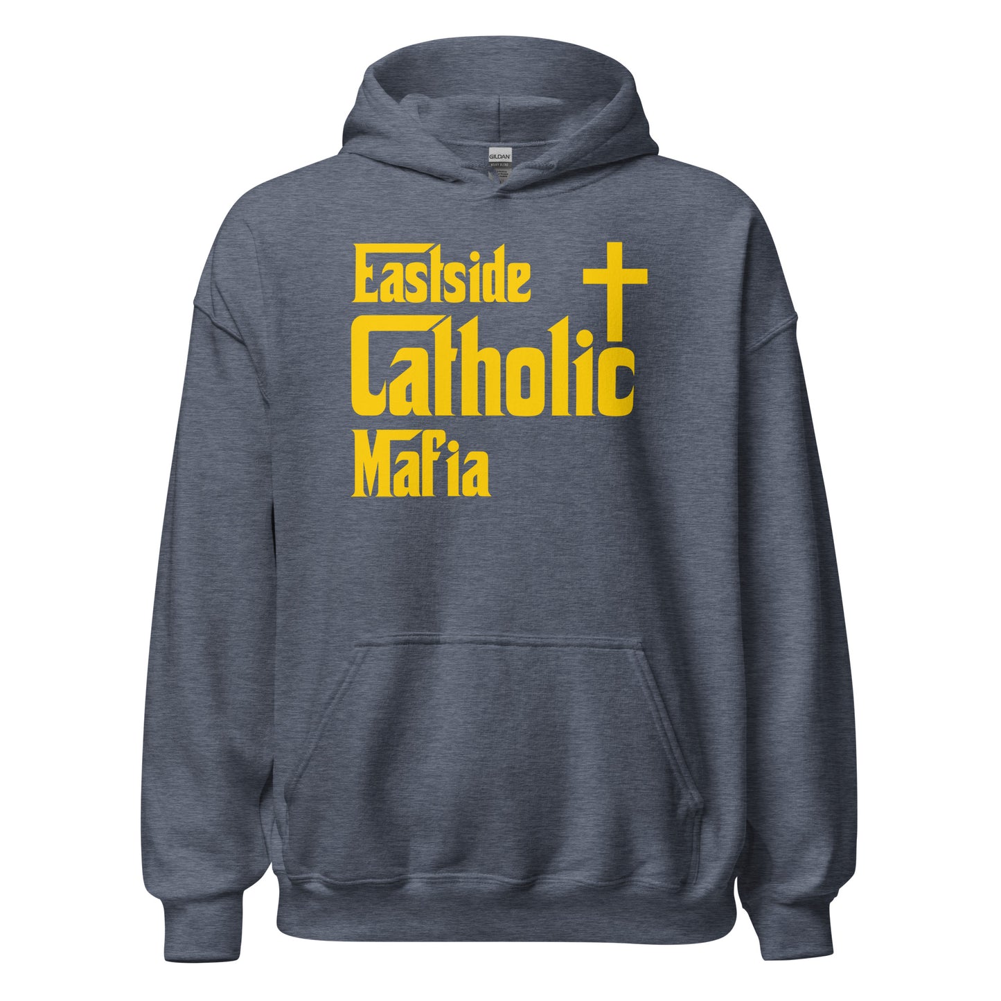 Unisex Hoodie: Eastside Catholic Mafia (Gold Font) Click to explore more colors.