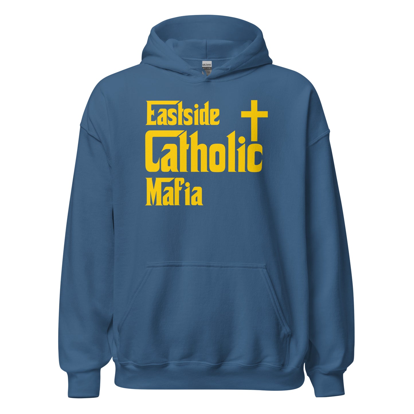 Unisex Hoodie: Eastside Catholic Mafia (Gold Font) Click to explore more colors.