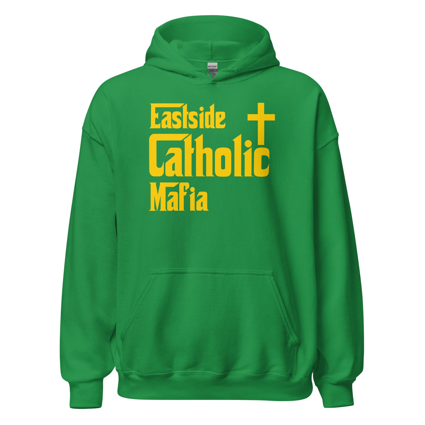 Unisex Hoodie: Eastside Catholic Mafia (Gold Font) Click to explore more colors.