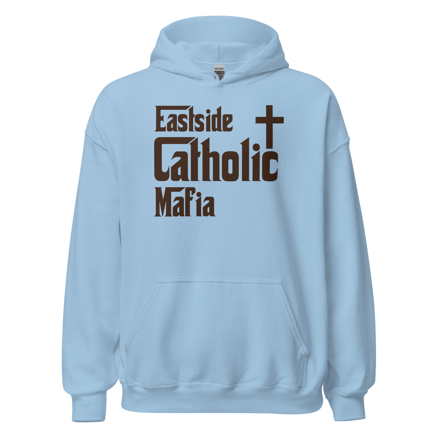 Unisex Hoodie: Eastside Catholic Mafia (Brown Font) Click to explore more colors.