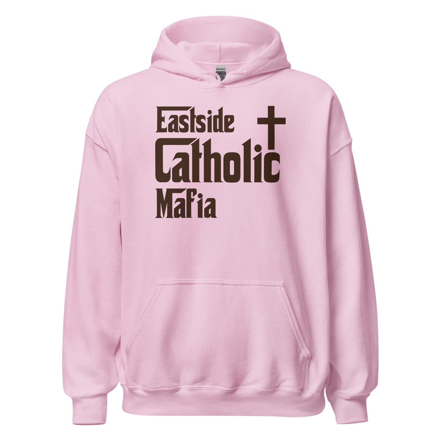 Unisex Hoodie: Eastside Catholic Mafia (Brown Font) Click to explore more colors.