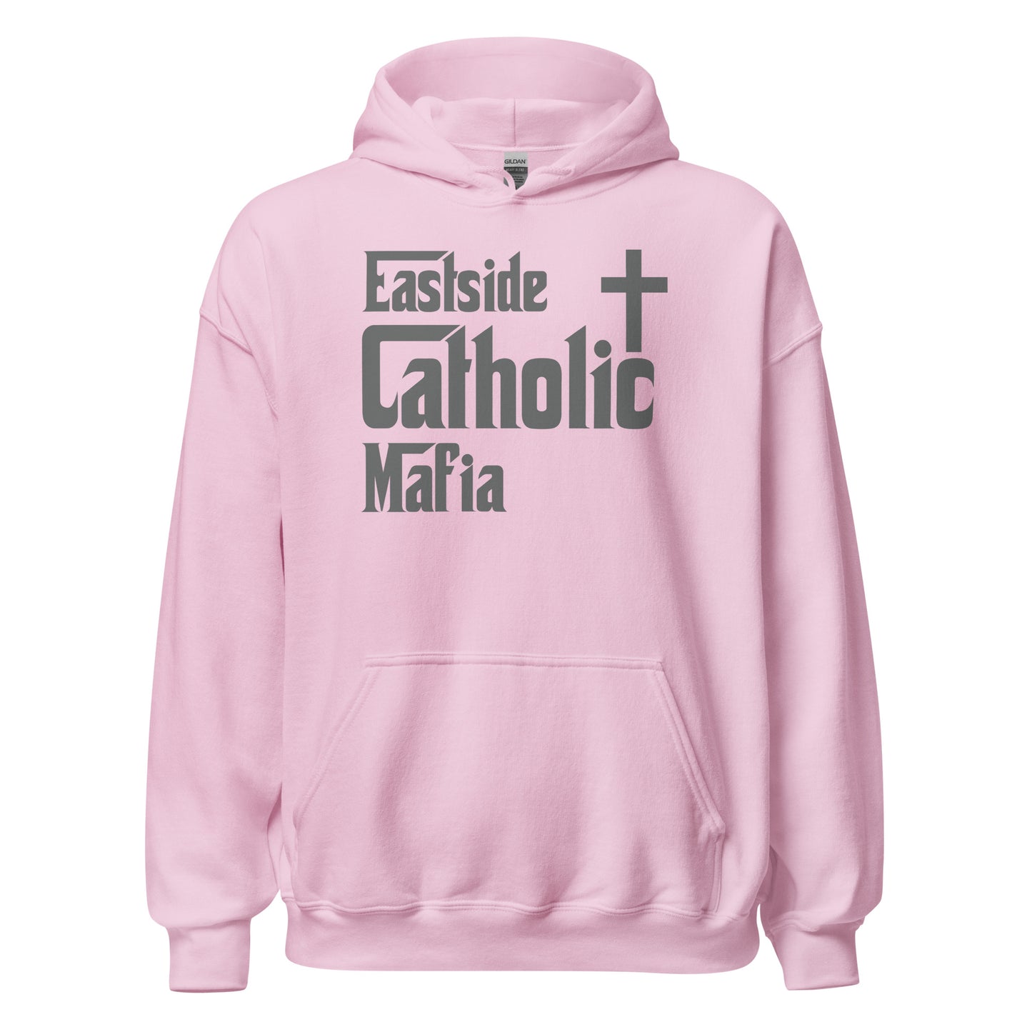 Unisex Hoodie: Eastside Catholic Mafia (Dark Grey Font) Click to explore more colors.