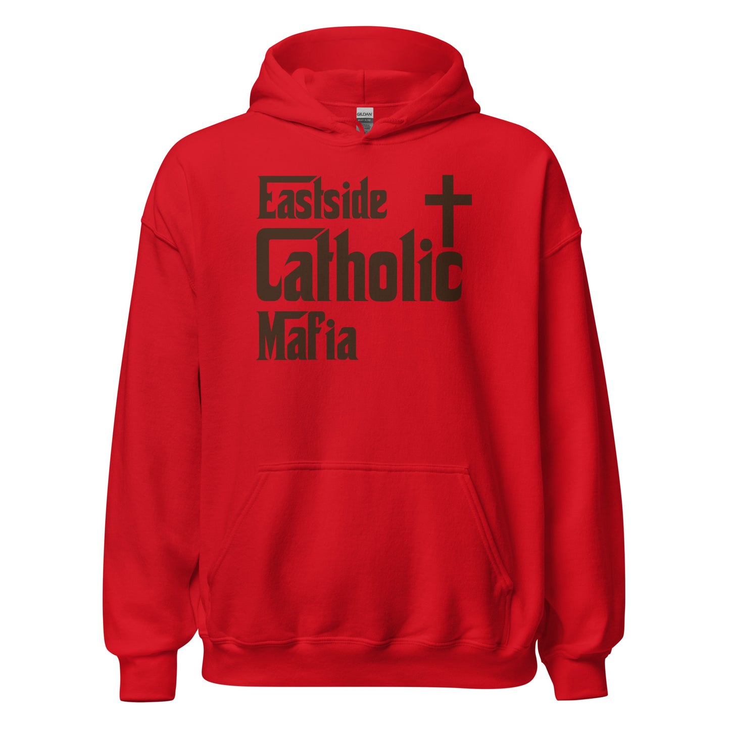 Unisex Hoodie: Eastside Catholic Mafia (Brown Font) Click to explore more colors.