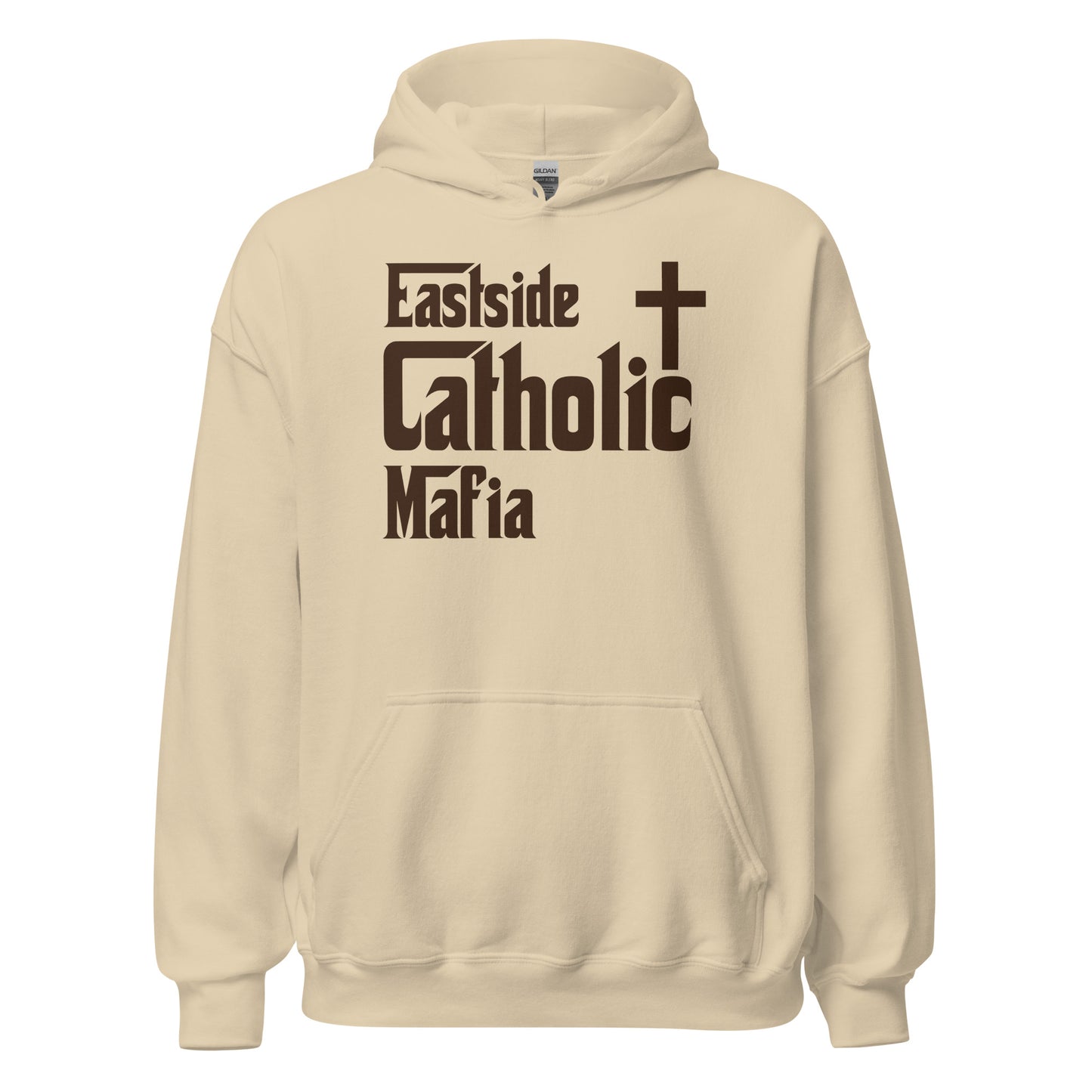 Unisex Hoodie: Eastside Catholic Mafia (Brown Font) Click to explore more colors.