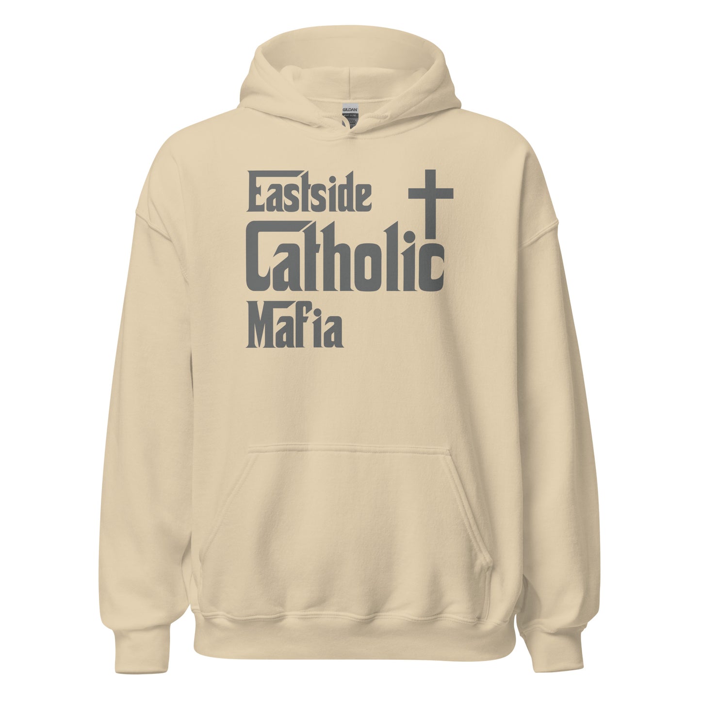 Unisex Hoodie: Eastside Catholic Mafia (Dark Grey Font) Click to explore more colors.
